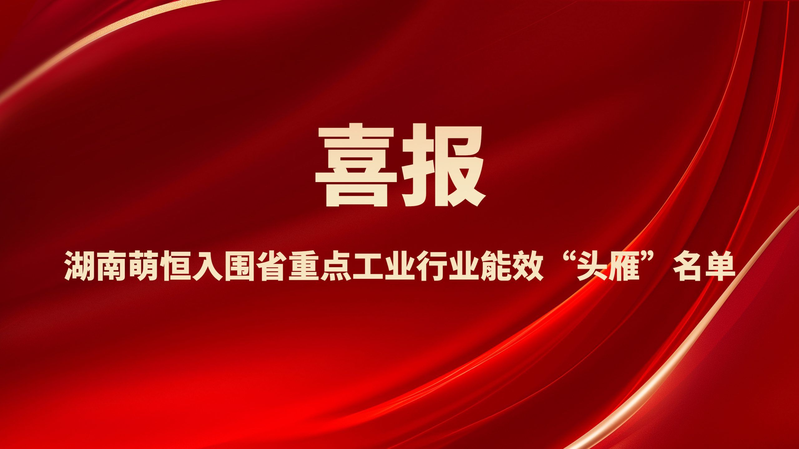 喜報！湖南萌恒入圍省重點工業(yè)行業(yè)能效“頭雁”名單